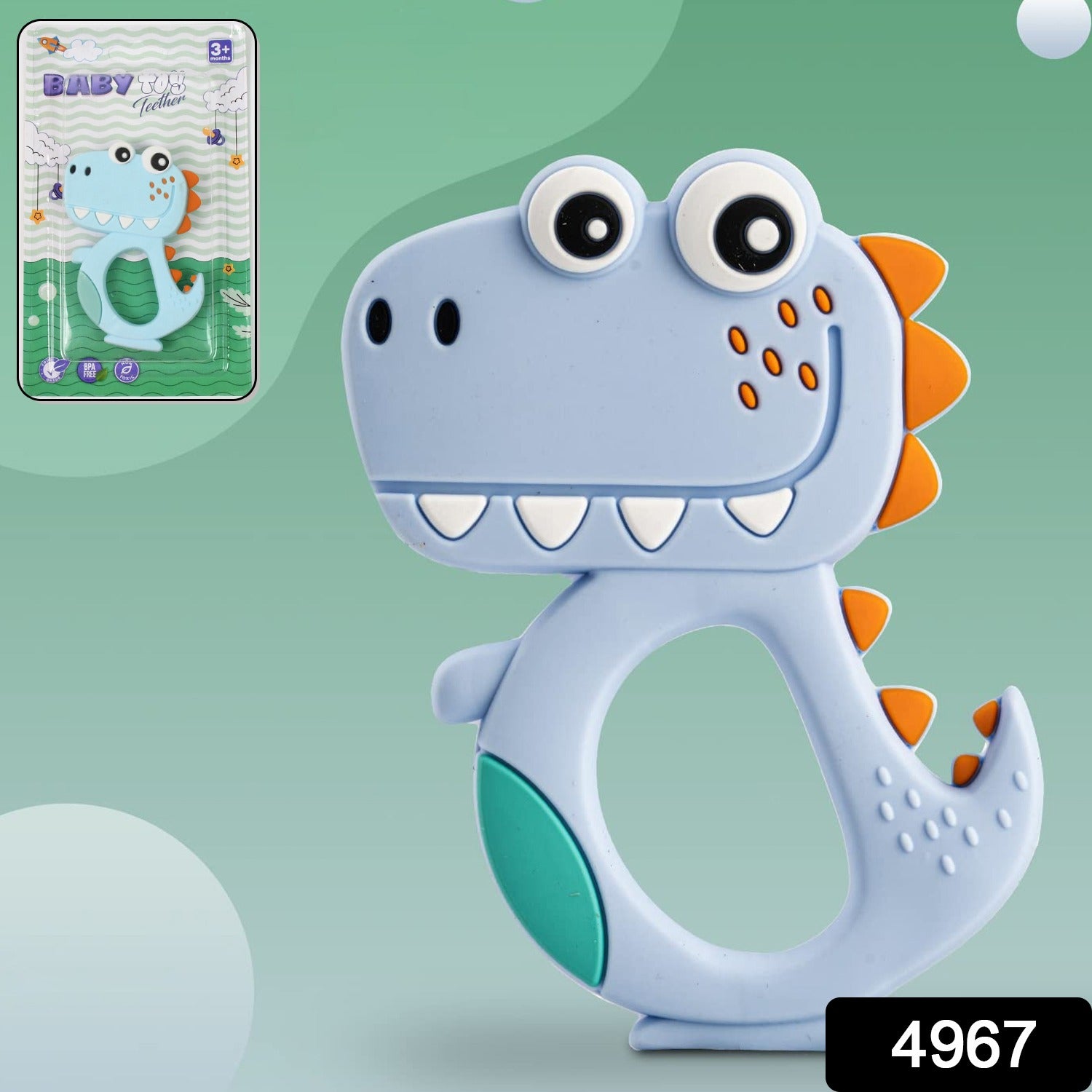 Silicone Dinosaur Teether For Baby (1 Pc  Mix Design  Color) Silicone Dinosaur Teether For Baby (1 Pc  Mix Design  Color)